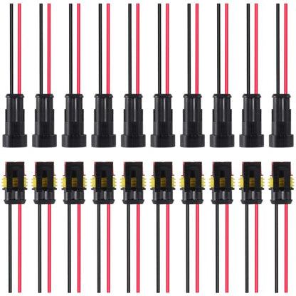 10Pair 2Pin Waterproof Connector,Male and Female Way 16 AWG Quick Disconnect Wire Connectors Suitable for car Truck, Boat and Other Wire Connection - color: 10Pair 2PIN