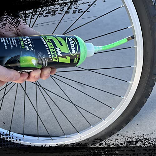 Slime 10193-6PK 2-in-1 Tire and Tube Sealant Puncture Repair Sealant, Premium, Prevent and Repair, Suitable for Non-Highway Tires and Tubes, Non-Toxic, Eco-Friendly, 6 x 16oz Bottles - style: 16 oz - 6pk