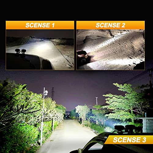 Auxbeam 4" Cube LED Pods, Super Bright 60W Offroad Lights Auxiliary Flood Light Pods Motorcycle Driving Light for ATV UTV SUV Boat Jeep - color: 12D White Flood Beam (ZD000672)