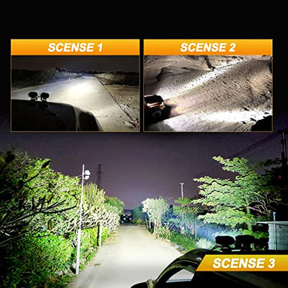 Auxbeam 4" Cube LED Pods, Super Bright 60W Offroad Lights Auxiliary Flood Light Pods Motorcycle Driving Light for ATV UTV SUV Boat Jeep - color: 12D White Flood Beam (ZD000672)