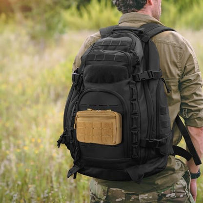 FRTKK Tactical Molle Admin Pouch Utility Laser Cut EDC Tool Pouch Bag Horizontal Modular Pouches Include US Flag Patch and Keychain - color: Orange