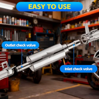 2 Sets Brake Bleeder Hose Kit with One-Way Valve&Metal Clamp | Air-Free Hydraulic Bleeding Tool for Car, Motorcycle&Clutch