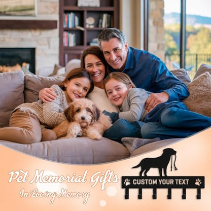 Personalized Dog Leash Holder for Wall, Custom Pet Key Hook Rack | Dog metal leash holder for wall with custom text, keeps keys, collars and leashes organized, ideal pet lover gift - color: Dog