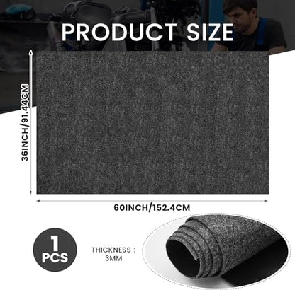 60 x 36 Inch Oil Spill Mat, Garage Floor Mat Under Car Driveway Mats Oil Leaks Absorbent Oil Pad, Reusable, Washable, Durable, Waterproof Backing, Protects Surfaces, Black