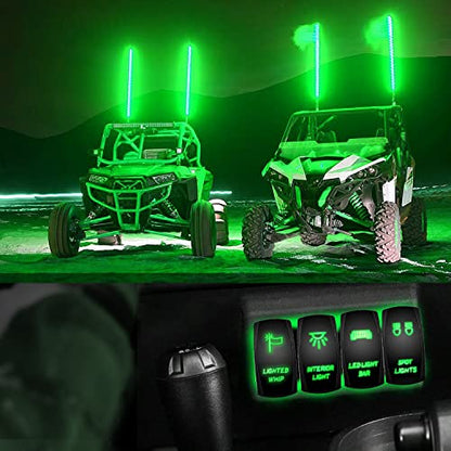 Nilight Lighted Whip Rocker Switch Led Light Bar 5Pin Laser On Off SPST switches 20A/12V 10A/24V Green with Jumper Wires Set for Cars Trucks RVs - color: Green, size: LIGHTED WHIP