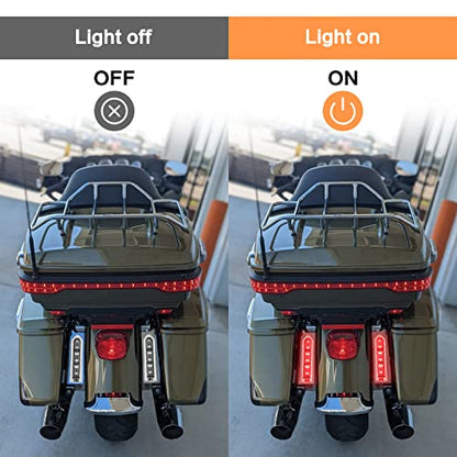 Motorcycle Rear Saddlebag Accent LED Light Insert Filler Support Black Replacement for Harley Touring FLHTCU FLHTK FLTRU Road King Electra Glide Ultra Classic 2014-2022 - color: Chrome