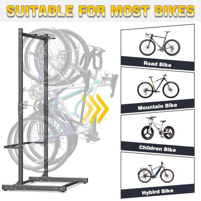 Ultrawall Freestanding Bike Rack, Vertical Bike Storage Stand for Garage, Indoor Bicycle Organizer, Holds Up to 4 Bikes - style: Holds 4 Bikes