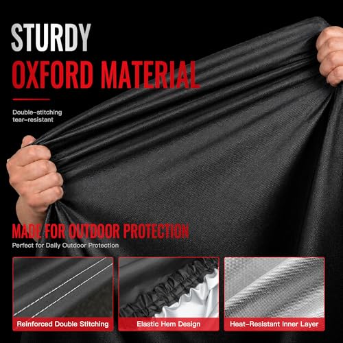 Motorcycle Cover Waterproof Outdoor Heavy Duty All-Weather UV Protection with Reflective Strips & Lock Holes,Storage Bag,Sport,Fits Most Cruiser,Touring,Street,Dirt Bike (Length up to 104") - size: 104"(3XL)