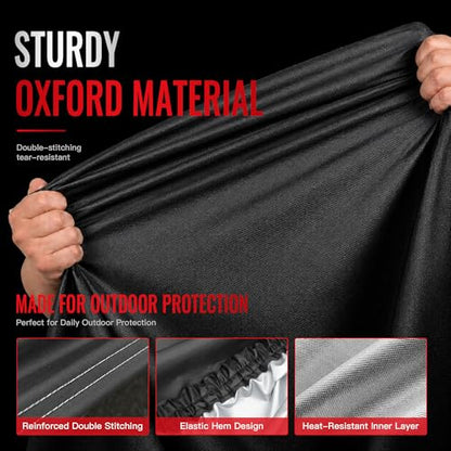 Motorcycle Cover Waterproof Outdoor Heavy Duty All-Weather UV Protection with Reflective Strips & Lock Holes,Storage Bag,Sport,Fits Most Cruiser,Touring,Street,Dirt Bike (Length up to 104") - size: 104"(3XL)