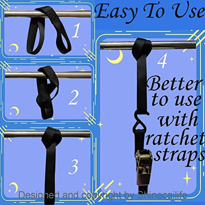 Soft Loop Tie Down Straps,Heavy Duty,for Motorcycle Handlebar,Trucks,Cargo,Car,Bike,ATV,Dirt Bike,Moving Trailer,Utv,Lawn & Garden,4 Pack,1800Lbs Load Capacity,4800Lbs Breaking Strength
