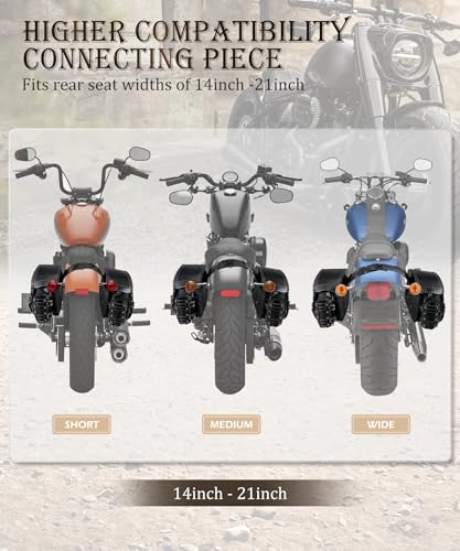 NICECNC Motorcycle Saddlebags Leather, 35L Large Capacity Throw Over Saddle Bags Motorcycle Side Luggage Bags with Cup Holders, Compatible with Sportster Softail Dyna Shadow Road King, 2PCS - size: 35L-Black