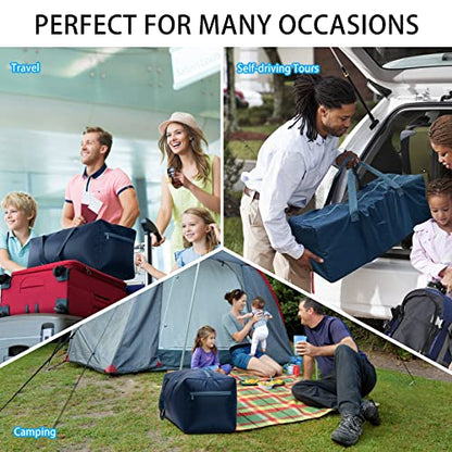 Foldable Duffel Bag 30" / 75L Lightweight with Water Rresistant for Travel-Navy Blue - color: Navy-75L
