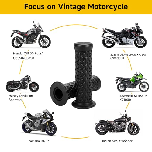 HIAORS 7/8" Motorcycle Handlebar Grips Compatible with CRF50 CRF70 XR50 XR70 XR100 TTR125 PW80 YZ85 KX65 KX110 SSR 110 Apollo Thumpstar 50cc 70cc 110cc 125cc Pirt Dirt Bike Parts with Cruise Assist - color: Classical Black