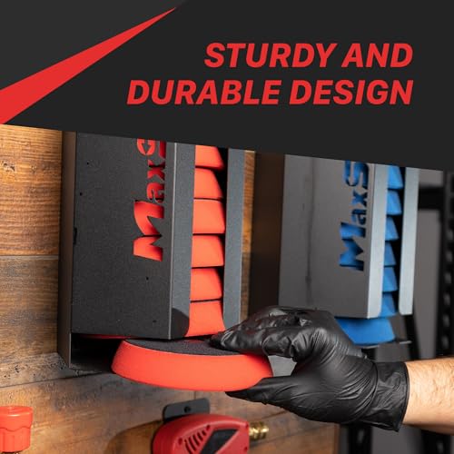 Maxshine 5" Universal Foam Pads Holder (Mini) – Wall-Mounted Organizer for 6+ Polishing Pads – Compact, Durable & Anti-Corrosive – Space-Saving Design for Garage & Mobile Car Detailing - size: 5" Mini (6+ Pads)