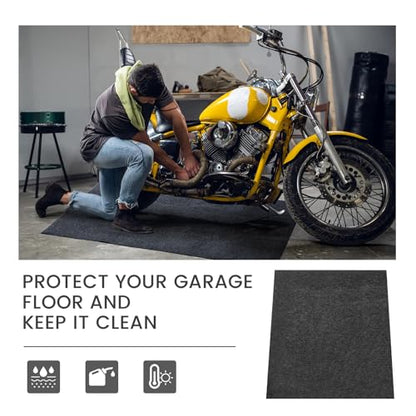 1 Pcs 29 x 36 Inch Garage Floor Mat Oil Spill Mat Oil Absorbent Pads Reusable, Washable, Waterproof Backing Contains Liquids, Protects Garage Floor or Driveway Surface, Black