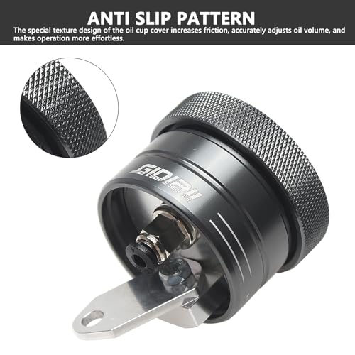 Universal Motorcycle Chain Oiler Lubricator Oiler Auto Hand Control Motorbike Oil Cup Part (Gray) - color: Titanium