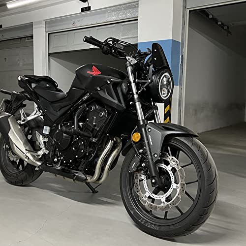 7inch CNC Motorcycle Headlight Housing Bucket with CNC Side Mounting Bracket 46-50MM Fork Tube Holder Clamps for Motorcycle - size: 50
