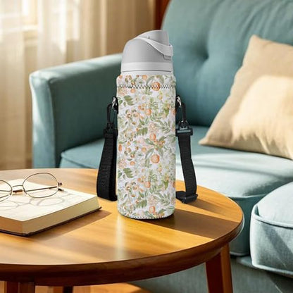 RICHEN Neoprene Water Bottle Carrier Bag with Adjustable Shoulder Strap,Insulated Water Bottle Cover for Stainless Steel/Glass/Plastic Bottles - color: BC-53, size: 750ml