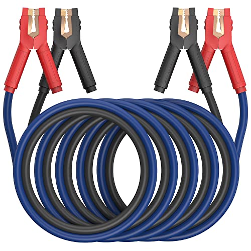 EXTRESPO Heavy Duty Jumper Cables, 0 Gauge 25 Feet 1000Amp Booster Cables, UL Listed Cables for 12V & 24V Cars, SUVs and Trucks, Jumper Cables Kit with Carry Bag, Gloves, Brushes (0 Gauge 25 Feet)… - size: 0 GUAGE 25 FT
