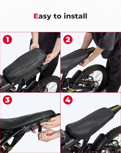 KEMIMOTO Dirt Bike Seat Cover Compatible with Surron Sur Ron Light Bee Segway X160 X260 Motorcycle Protector Seat Cushion Pad, Black