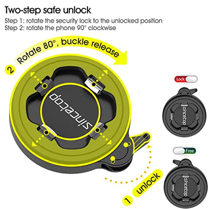 sincetop Universal 1” Ball Motorcycle Phone Mount,Quick Release Motor Bike Smartphone Holder 【Series C - 2nd Gen】 Double Socket Arm not Included - size: 【Gen2】Mount