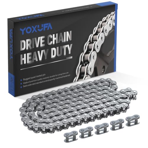 YOXUFA 420 Drive Chain 120 Links Heavy Duty for 50cc 70cc 90cc 110cc 125cc CRF150 Grom YZ80 SSR KLX NST SDG TaoTao Coolster Apollo Kazuma Baja Lifan 4 Wheeler ATV Quad Go Kart Dirt Pit Mini Bike Parts - size: 120L, style: 420 Chain