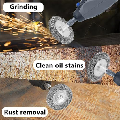 10PCS Wire Wheel Brush for Drill, High Carbon Steel Wire Brush with 1/4" Hex Shank, Skilled in Handling Metal & Nonmetal Surfaces - style: wheel brush