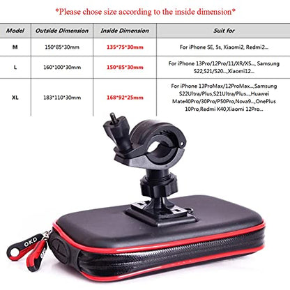 Upgrade Waterproof Motorcycle Phone Holder Bag Bicycle Rainproof GPS Phone Holder Bike Handlebar Support Moto Mount Card Slots (L) - size: L