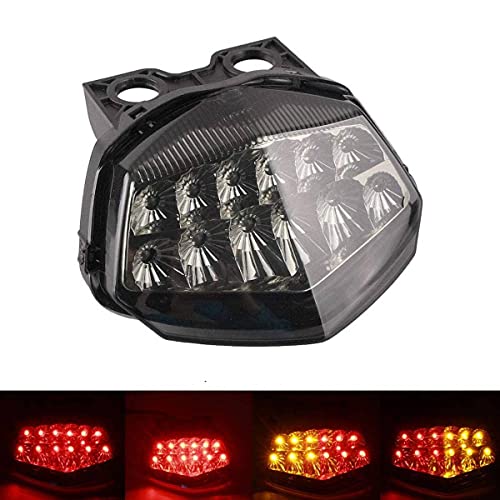 MZS Motorcycle Tail Light Turn Signal LED Integrated Blinker Compatible with EX 250 EX250 2008 2009 2010 2011 2012 Smoke - size: EX250