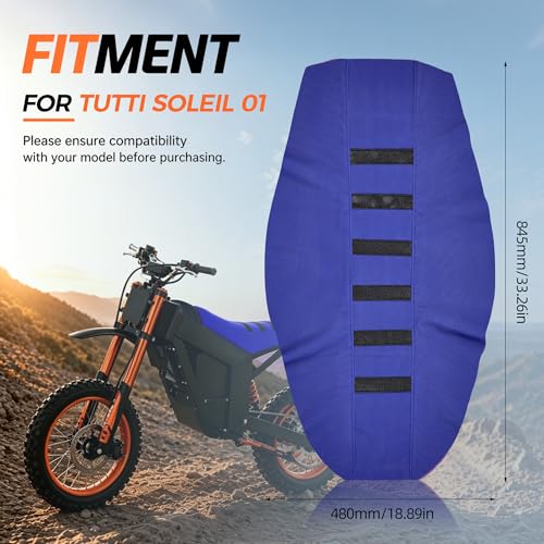 Electric Dirt Bike Seat Cover for Tutti Soleil 01,Black Stripe Non-Slip Motorcycle Cushion Cover for Tuttio Soleil01-Blue - color: Blue