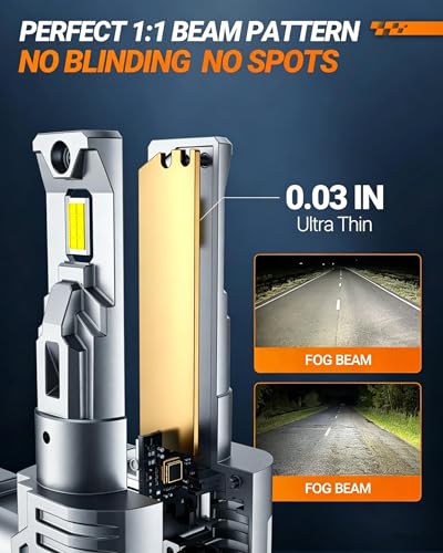 SEALIGHT 9012 LED Bulbs, 40000LM Super Bright, 6500K Cool White Fog Lights With Cooling Fan, 60000+ Hour Lifespan, Easy Plug-N-Play Installation, Pack of 2 - size: 9012