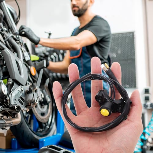 ABOOFAN Motorcycle Handlebar Multi-Function Switch with Yellow Waterproof Push Button, Headlight and Horn Control Compatible with Off-Road Bikes and Atvs, Replacement Engine Stop Start