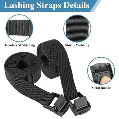 PEASUG Tie Down Straps, 4 Pcs Lashing Small Ratchet Straps with Buckles, 0.78" x 5' Adjustable Simple Cinch Cam Pull Suitable for Trucks, Cargo, Luggage Black - color: Black, size: 0.78" x 5'