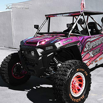 Xprite 1.75 Inch Roll Bar Mounting Brackets, Universal Adjustable LED Light Bar Brackets, Roll Cage & Bull Clip Holder for UTV ATV Can Am Maverick X3 Polaris RZR XP Side by Side and More Models - size: 1.75 inch