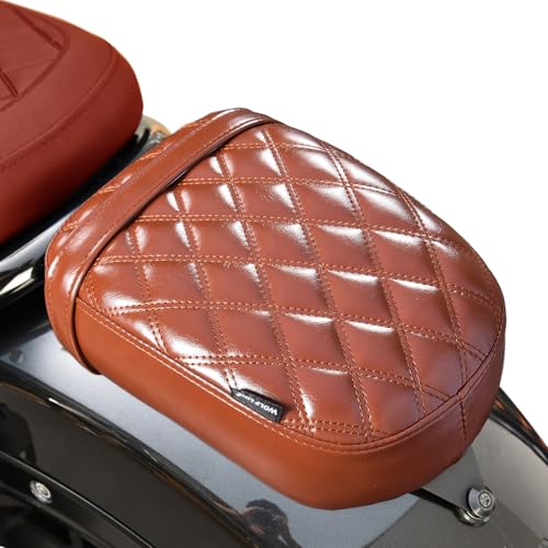 Motorcycle Passenger Comfort Seat Fit for CMX1100 Rebel 1100/DCT/SE 2021-2026, Leather Rear Saddle Back Cushion Pillion Pad, Brown Stitching - color: Rear - Brown-A