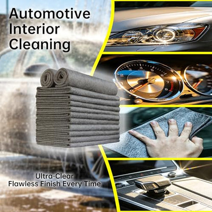 12 PCS Thickened Magic Cleaning Cloth, Reusable Microfiber Cleaning Towels, Lint & Streak Free Cleaning Rags for Windows, Cars, Mirrors