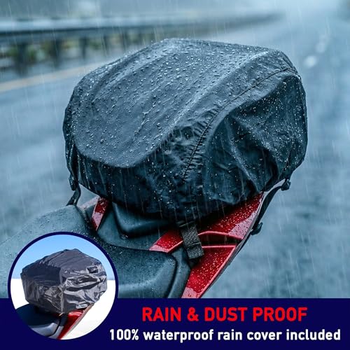Nomad Motorcycle Tail Bag 18-22L – Expandable Waterproof Rear Seat Bag, Sissy Bar Luggage, Helmet Fits, Touring Motorcycle Bag, Cruiser, Sportster, Softail, Dyna, Dual Sport