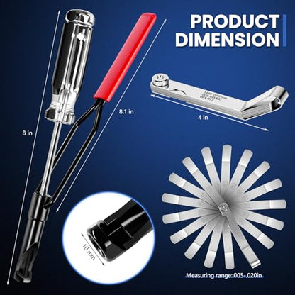 Valve Adjustment Tool for 10mm Jam Nut with Angled Feeler Gauge & Slotted Stud, Fit for Honda VTEC, Toyota, Nissan Japanese Car Engines