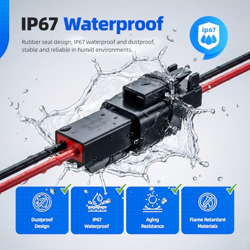 2 Pin Deutsch Connector, Hoodutric 16AWG Black Male Female Wiring Harness DT Pigtail 2 Wire Waterproof Electrical Connectors with Heat Shrink Tubing Electrical Tape for Car Truck Motorcycle Boat-6 Kit - style: 2Pin Black 6 Set