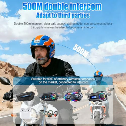 OBEST Motorcycle Bluetooth Headset, Motorcycle Communication System with Auto-Answering Call, Bluetooth 6.0 & IP56, Outdoor Headset for Motorcycling Skiing and Climbing