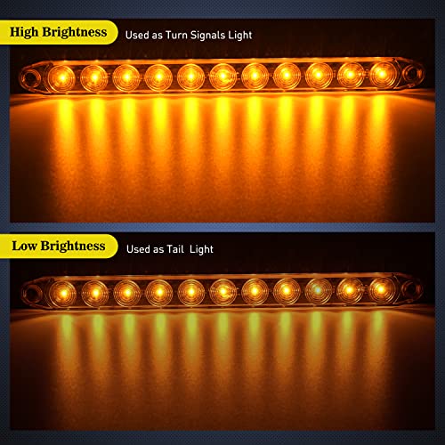 Nilight 16Inch Trailer Marker ID Bar 2PCS 11 LED Amber Turn Signals Tail Light DOT Compliant IP65 Waterproof for Truck Trailers Cargo Carriers - color: 2Pcs 16" Amber 11LED