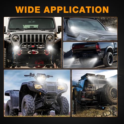 Muto-Beam LED Pods, 2PCS 3Inch LED Driving Lights 40W Flood Diffused Beam Off Road Pods Backup Lighting Auxiliary Light Fog Light Ditch Lights for Truck ATV UTV Motorcycle SUV Jeep Dirt Bike - size: Diffusion