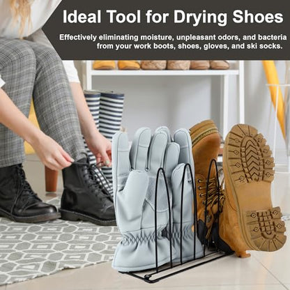 Enhon Metal Shoe Drying Rack, Boot, and Glove Dryer Rack for Shoes Inside Drying (Vent Cover Not Included)