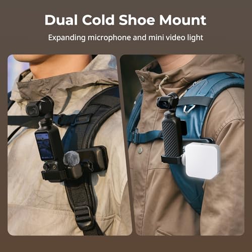 SMALLRIG Magnetic Backpack Strap Clip Mount for DJI Osmo Pocket 4 3/Action 6/5 Pro/4/Nano, for GoPro Hero 13/12/11, for Insta360 X5/4/3/Ace Pro 2, with Ball Head Adapter Base Mantis Hook - 6052 - style: Clip Mount (for Pocket 4/3)