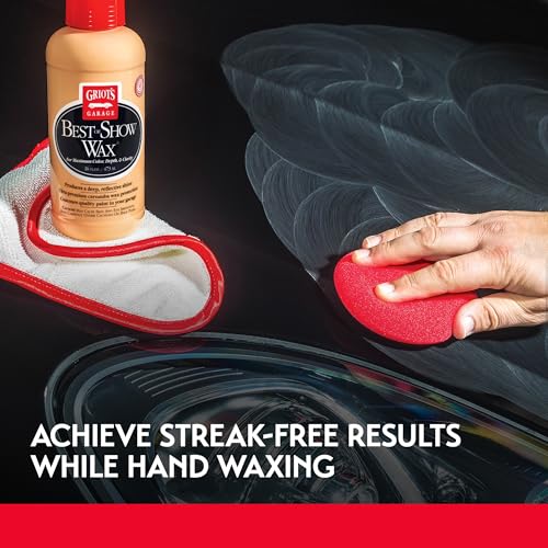 Griot's Garage Hand Wax Applicators, Foam Car Detailing Pads for Smooth Application of Waxes, Polishes, Dressing, Protectants, and More, Machine-Washable and Reusable, Red, Set of 3