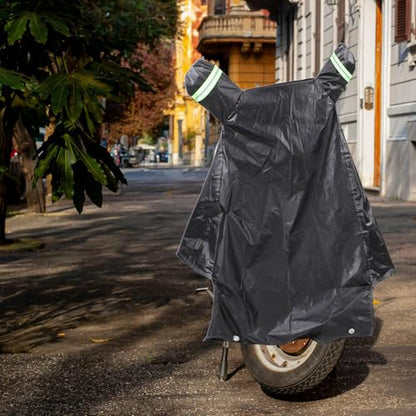 Motorcycle Cover XL Black Thickened Waterproof Outdoor Bike Protector Full Weather UV Rain Sunshade Shelter with Dual Ear Design