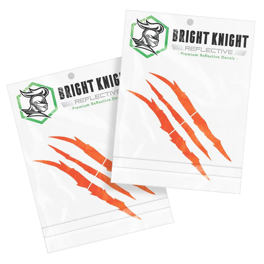 Bright Knight Decals Reflective Claw Mark Car Decals for Men - Orange 6 Pcs 3M Vinyl Car Stickers and Headlight Decal for Vehicles - Scratch Cover for Night Visibility, Made in USA, Pack of 2 - color: Orange, size: 2 pk