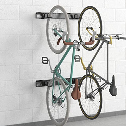 ClosetMaid ProGarage Bike Rack Garage Storage Set, Helmet and Utility Hooks, Heavy Duty Wall Mount, 4 Bike Capacity, Black - style: Bike Rack