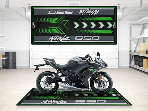 MPM Motorcycle Mat for 650 Washable Non - Slip Oil & Water Resistant Parking Pitmat for Garage, Showroom, Workshop Use | Metallic Matte Graphenesteel - Size 1: 86.6 x 39.4/220 x 100 cm - color: Metallic Matte Graphenesteel, size: Size 1 is 86.6 x 39.4" /