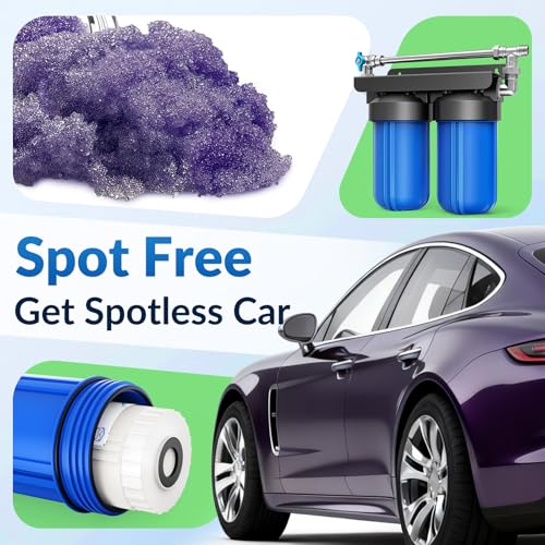 Spotless Water System for Car Wash with Bypass Switch, Deionized Water System for Car Wash with Resin, Spot Free Water Deionizer for Car Washing, Works for Motorcycles, RV, Boats, No Towel Drying ﻿
